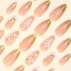 image:imageBABALAL Press On Nails Medium Almond Fake Nails Black Lace Bow with Pearl Charm Glossy Gothic Bridal Y2k Glue On Nails for Women and Girls 24Pcs ReusableBNE20002