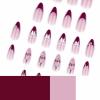 image:imageBABALAL Press On Nails Medium Almond Fake Nails Black Lace Bow with Pearl Charm Glossy Gothic Bridal Y2k Glue On Nails for Women and Girls 24Pcs ReusableBNE221