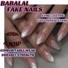 image:imageBABALAL Press On Nails Medium Almond Fake Nails Black Lace Bow with Pearl Charm Glossy Gothic Bridal Y2k Glue On Nails for Women and Girls 24Pcs ReusableBNE218