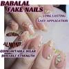 image:imageBABALAL Press On Nails Medium Almond Fake Nails Black Lace Bow with Pearl Charm Glossy Gothic Bridal Y2k Glue On Nails for Women and Girls 24Pcs ReusableBNE212