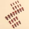 image:imageBABALAL Press On Nails Medium Almond Fake Nails Black Lace Bow with Pearl Charm Glossy Gothic Bridal Y2k Glue On Nails for Women and Girls 24Pcs ReusableBNE20004