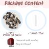image:imageBABALAL Press On Nails Medium Almond Fake Nails Black Lace Bow with Pearl Charm Glossy Gothic Bridal Y2k Glue On Nails for Women and Girls 24Pcs ReusableBNE20001