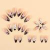 image:imageBABALAL Press On Nails Medium Almond Fake Nails Black Lace Bow with Pearl Charm Glossy Gothic Bridal Y2k Glue On Nails for Women and Girls 24Pcs ReusableBNE20003