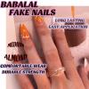 image:imageBABALAL Press On Nails Medium Almond Fake Nails Black Lace Bow with Pearl Charm Glossy Gothic Bridal Y2k Glue On Nails for Women and Girls 24Pcs ReusableBNE210