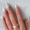 image:imageBABALAL Press On Nails Medium Almond Fake Nails Black Lace Bow with Pearl Charm Glossy Gothic Bridal Y2k Glue On Nails for Women and Girls 24Pcs ReusableBNE217