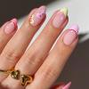 image:imageBABALAL Press On Nails Medium Almond Fake Nails Black Lace Bow with Pearl Charm Glossy Gothic Bridal Y2k Glue On Nails for Women and Girls 24Pcs ReusableBNE219