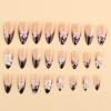 image:imageBABALAL Press On Nails Medium Almond Fake Nails Black Lace Bow with Pearl Charm Glossy Gothic Bridal Y2k Glue On Nails for Women and Girls 24Pcs ReusableBNE20003
