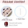image:imageBABALAL Press On Nails Medium Almond Fake Nails Pink Rose Floral with Cat Eye Bow Accents Glossy Romantic Glue On Nails for Women and Girls 24Pcs ReusableBNKA06brown