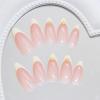 image:imageBABALAL Press On Nails Medium Almond Fake Nails Pink Rose Floral with Cat Eye Bow Accents Glossy Romantic Glue On Nails for Women and Girls 24Pcs ReusableBNKA09yellow