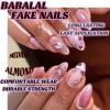 image:imageBABALAL Press On Nails Medium Almond Fake Nails Pink Rose Floral with Cat Eye Bow Accents Glossy Romantic Glue On Nails for Women and Girls 24Pcs ReusableBNKA01pink