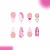 image:imageBABALAL Press On Nails Medium Almond Fake Nails Pink Rose Floral with Cat Eye Bow Accents Glossy Romantic Glue On Nails for Women and Girls 24Pcs ReusableBNKA06y2k