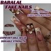 image:imageBABALAL Press On Nails Medium Almond Fake Nails Pink amp Sliver Chrome3D Bow Pearl with Cat Eye Finish Luxury Bling Acrylic Glue On Nails for Women and Girls 24Pcs ReusableFNf404brown