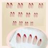 image:imageBABALAL Press On Nails Medium Almond Fake Nails Pink amp Sliver Chrome3D Bow Pearl with Cat Eye Finish Luxury Bling Acrylic Glue On Nails for Women and Girls 24Pcs ReusableFNf404red