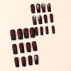image:imageBABALAL Press On Nails Medium Almond Fake Nails Pink amp Sliver Chrome3D Bow Pearl with Cat Eye Finish Luxury Bling Acrylic Glue On Nails for Women and Girls 24Pcs ReusableFNf403blackred