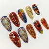 image:imageBABALAL Press On Nails Medium Almond Fake Nails Pink amp Sliver Chrome3D Bow Pearl with Cat Eye Finish Luxury Bling Acrylic Glue On Nails for Women and Girls 24Pcs ReusableFNf40201