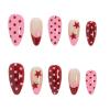 image:imageBABALAL Press On Nails Medium Almond Fake Nails Pink amp Sliver Chrome3D Bow Pearl with Cat Eye Finish Luxury Bling Acrylic Glue On Nails for Women and Girls 24Pcs ReusableFNf40401