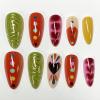 image:imageBABALAL Press On Nails Medium Almond Fake Nails Pink amp Sliver Chrome3D Bow Pearl with Cat Eye Finish Luxury Bling Acrylic Glue On Nails for Women and Girls 24Pcs ReusableFNf40202