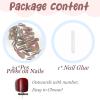 image:imageBABALAL Press On Nails Medium Almond Fake Nails Pink amp Sliver Chrome3D Bow Pearl with Cat Eye Finish Luxury Bling Acrylic Glue On Nails for Women and Girls 24Pcs ReusableFNf40304