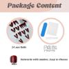 image:imageBABALAL Press On Nails Medium Almond Fake Nails Yellow Blue Snake Print with Ombre Design Y2k Glossy Glue On Nails for Women and Girls 24PcsANE03blackred