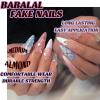 image:imageBABALAL Press On Nails Medium Almond Fake Nails Yellow Blue Snake Print with Ombre Design Y2k Glossy Glue On Nails for Women and Girls 24PcsANE04flower