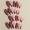 image:imageBABALAL Press On Nails Medium Almond Fake Nails Yellow Blue Snake Print with Ombre Design Y2k Glossy Glue On Nails for Women and Girls 24PcsANE04snowflake