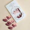 image:imageBABALAL Press On Nails Medium Almond Fake Nails Yellow Blue Snake Print with Ombre Design Y2k Glossy Glue On Nails for Women and Girls 24PcsANE04snowflake