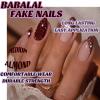 image:imageBABALAL Press On Nails Medium Almond Fake Nails Yellow Blue Snake Print with Ombre Design Y2k Glossy Glue On Nails for Women and Girls 24PcsANE04snowflake