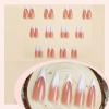 image:imageBABALAL Press On Nails Medium Almond Fake Nails Yellow Blue Snake Print with Ombre Design Y2k Glossy Glue On Nails for Women and Girls 24PcsANE15bling