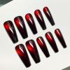 image:imageBABALAL Press On Nails Medium Long Square Fake Nails Hot Pink Ombre Silver Star amp Rhinestone Charm Y2k Glossy Full Cover Glue On Nails For Women And Girls 24PcsFNEB00603