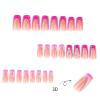 image:imageBABALAL Press On Nails Medium Long Square Fake Nails Hot Pink Ombre Silver Star amp Rhinestone Charm Y2k Glossy Full Cover Glue On Nails For Women And Girls 24PcsFNEB00602