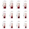 image:imageBABALAL Press On Nails Medium Long Square Fake Nails Hot Pink Ombre Silver Star amp Rhinestone Charm Y2k Glossy Full Cover Glue On Nails For Women And Girls 24PcsFNEB012