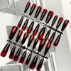 image:imageBABALAL Press On Nails Medium Long Square Fake Nails Hot Pink Ombre Silver Star amp Rhinestone Charm Y2k Glossy Full Cover Glue On Nails For Women And Girls 24PcsFNEB00603