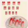 image:imageBABALAL Press On Nails Medium Long Square Fake Nails Hot Pink Ombre Silver Star amp Rhinestone Charm Y2k Glossy Full Cover Glue On Nails For Women And Girls 24PcsFNEB003