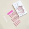 image:imageBABALAL Press On Nails Medium Long Square Fake Nails Hot Pink Ombre Silver Star amp Rhinestone Charm Y2k Glossy Full Cover Glue On Nails For Women And Girls 24PcsFNEB001