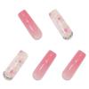 image:imageBABALAL Press On Nails Medium Long Square Fake Nails Hot Pink Ombre Silver Star amp Rhinestone Charm Y2k Glossy Full Cover Glue On Nails For Women And Girls 24PcsFNEB025