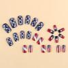 image:imageBABALAL Press On Nails Medium Square Fake Nails Red Blue American Flag with Star Design Glossy 4th of July Patriotic Glue On Nails for Women and Girls 24 Pcs