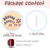 image:imageBABALAL Press On Nails Medium Square Fake Nails Red Blue American Flag with Star Design Glossy 4th of July Patriotic Glue On Nails for Women and Girls 24 Pcs
