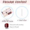 image:imageBABALAL Press On Nails Short Almond Fake Nails Pink Polka Dot amp Plaid Lace Design Glossy Kawaii Glue On Nails For Women And Girls Kids 24PcsFNG101bpdot
