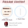 image:imageBABALAL Press On Nails Short Almond Fake Nails Pink Polka Dot amp Plaid Lace Design Glossy Kawaii Glue On Nails For Women And Girls Kids 24PcsFNG101brown