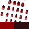 image:imageBABALAL Press On Nails Short Almond Fake Nails Pink Polka Dot amp Plaid Lace Design Glossy Kawaii Glue On Nails For Women And Girls Kids 24PcsFNG101br
