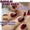 image:imageBABALAL Press On Nails Short Almond Fake Nails Pink Polka Dot amp Plaid Lace Design Glossy Kawaii Glue On Nails For Women And Girls Kids 24PcsFNG101br
