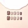 image:imageBABALAL Press On Nails Short Almond Fake Nails Pink Polka Dot amp Plaid Lace Design Glossy Kawaii Glue On Nails For Women And Girls Kids 24PcsFNG101brown