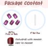 image:imageBABALAL Press On Nails Short Almond Fake Nails Pink Polka Dot amp Plaid Lace Design Glossy Kawaii Glue On Nails For Women And Girls Kids 24PcsFNG102purple