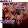 image:imageBABALAL Press On Nails Short Almond Fake Nails Pink Polka Dot amp Plaid Lace Design Glossy Kawaii Glue On Nails For Women And Girls Kids 24PcsFNG10301