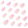 image:imageBABALAL Press On Nails Short Almond Fake Nails Pink Polka Dot amp Plaid Lace Design Glossy Kawaii Glue On Nails For Women And Girls Kids 24PcsFNG10302