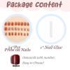 image:imageBABALAL Press On Nails Short Almond Fake Nails Pink Polka Dot amp Plaid Lace Design Glossy Kawaii Glue On Nails For Women And Girls Kids 24PcsFNG10402