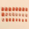 image:imageBABALAL Press On Nails Short Almond Fake Nails Pink Polka Dot amp Plaid Lace Design Glossy Kawaii Glue On Nails For Women And Girls Kids 24PcsFNG10402