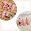 image:imageBABALAL Press On Nails Short Almond Fake Nails Pink Polka Dot amp Plaid Lace Design Glossy Kawaii Glue On Nails For Women And Girls Kids 24PcsFNG104heart