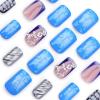 image:imageBABALAL Press On Nails Short Almond Fake Nails Pink Polka Dot amp Plaid Lace Design Glossy Kawaii Glue On Nails For Women And Girls Kids 24PcsFNG106star
