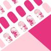 image:imageBABALAL Press On Nails Short Almond Fake Nails Pink Polka Dot amp Plaid Lace Design Glossy Kawaii Glue On Nails For Women And Girls Kids 24PcsFNG107pink
